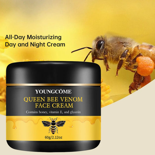 Crème visage anti-âge Queen Bee Venom – Boost de collagène et hydratation profonde, réduction des rides, hydratant jour/nuit pour toutes les peaux